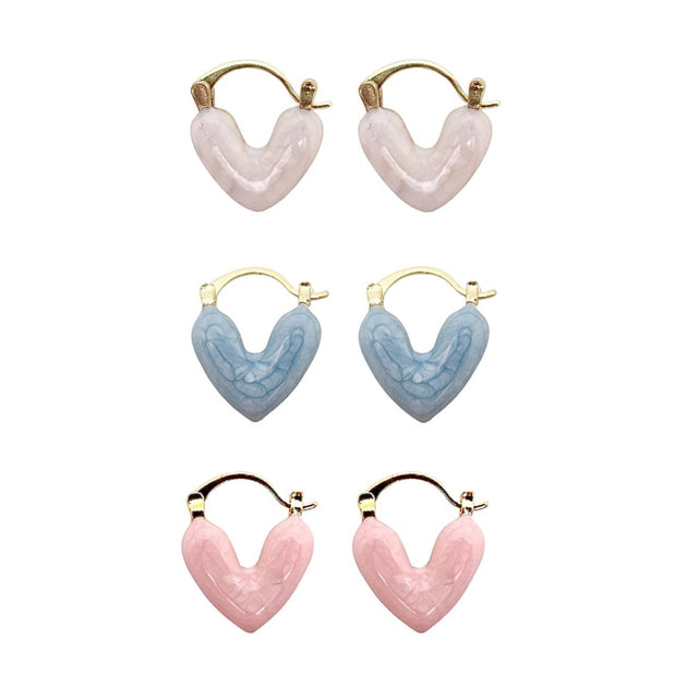 ◆STONEHENgE◆ 14K Heart Earrings SO0363 14K Solid Gold Heart Shaped Birthstone Earrings| Screw Back