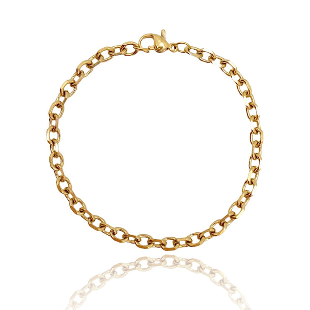 KIKICHIC | Rolo Cable Chain Link Stack Bracelet 18k Gold Stainless
