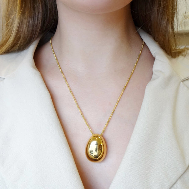 KIKICHIC Gold Dome Chain Rope Necklace, Gold Oval Dome Link Long Necklace Charm, Chunky Pendant Chain Necklace, Dome Pendant Long Necklace Sterling Silver, 14k Gold Solid Dome Chain Necklace Gold.