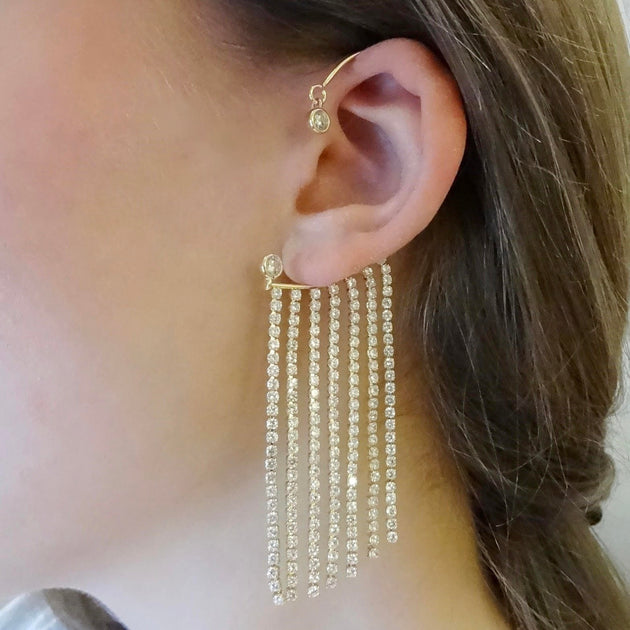 CZ Diamond Tassel Ear Wrap Cuff