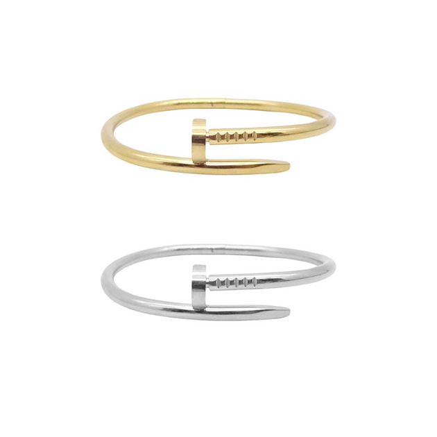KIKICHIC | NYC | Minimal Nail Bangle Bracelet Stainless Steel in