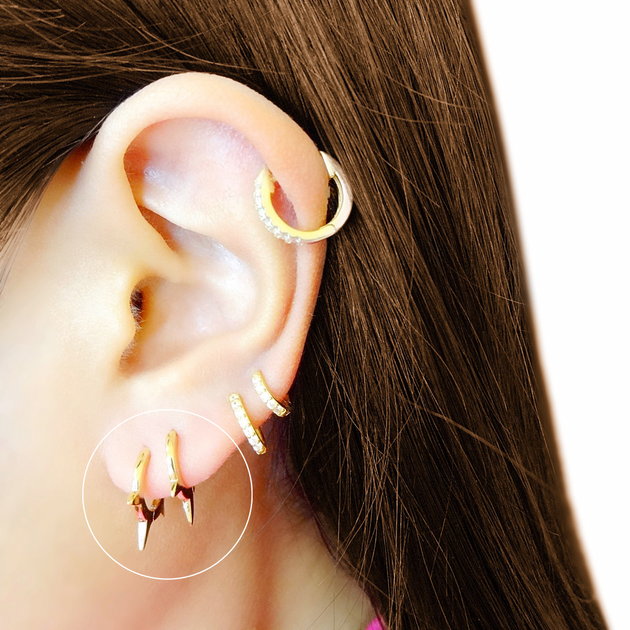 ピアス Triple Pipe Earrings #5333 Archibald Triple pipe hoop earrings – MEEIS