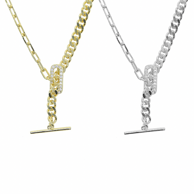 【TATIANA】Link Chain Toggle Choker Necklace★送料無料 TATIANA】Simple Link Chain Choker〜チョーカーネックレス