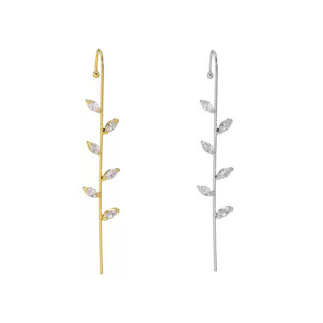 KIKICHIC | NYC | CZ Diamond Floral Leaf Edgy Hook Pin Ear