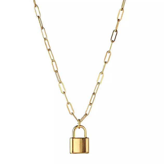 Gold Padlock Necklace 14K Gold Filled Love Lock Necklace 