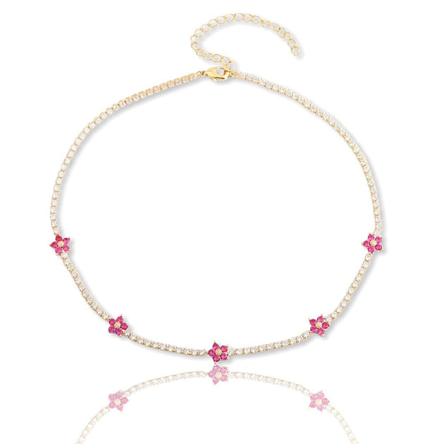 KIKICHIC | NYC | Color Daisy Flower CZ Diamond Tennis Choker