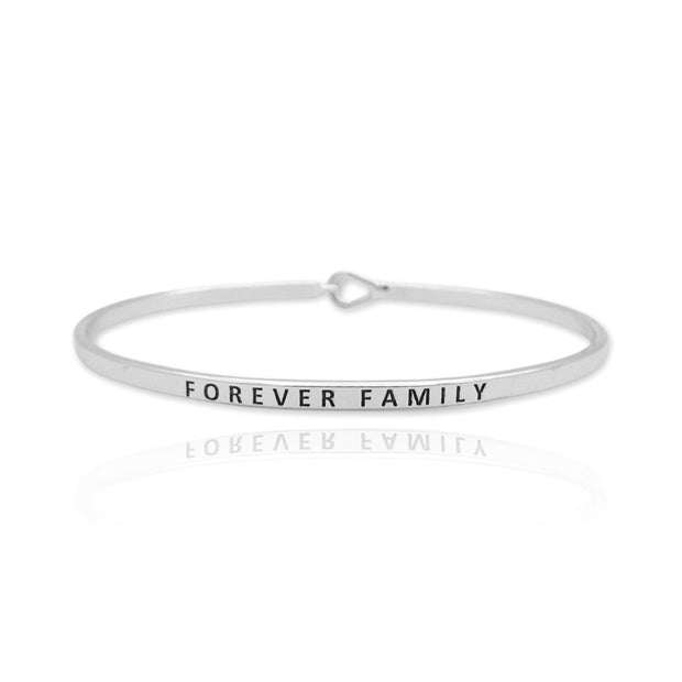 KIKICHIC Delicate Thin Family is Forever Words Cuff, Thin Forever Family Script Cuff Bracelet, Skinny Family Bracelet, Stacking Best Family Bracelet in Sterling Silver, Gold Fill Family Parents Bracelet Cuff, Personalizer Engraved Bracelet, Forever Family Thin Bangle Gold, Family for Life Stamp Bracelet