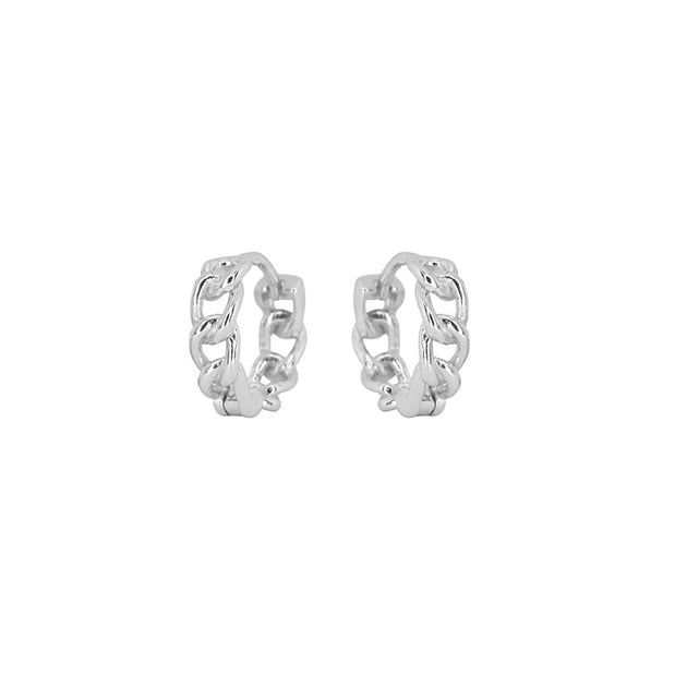 KIKICHIC | NYC | Small Curb Chain Link Hoop Earrings Nickel Free in Silver  and 18k Gold