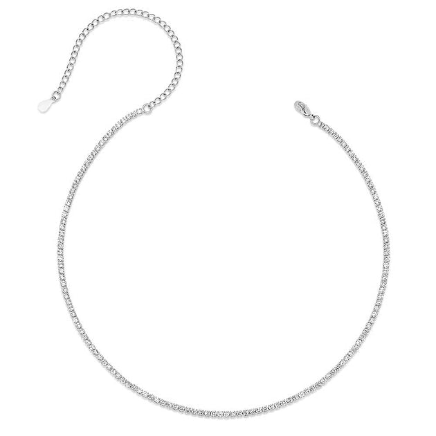 KIKICHIC | NYC | CZ Diamond Tennis Choker Necklace Sterling Silver