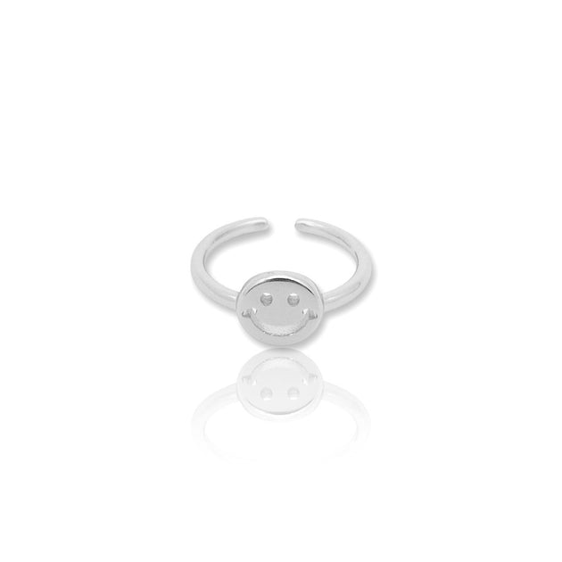 NYC | Simple Happy Smiley Face Tik Tok Ring Sterling - KIKICHIC