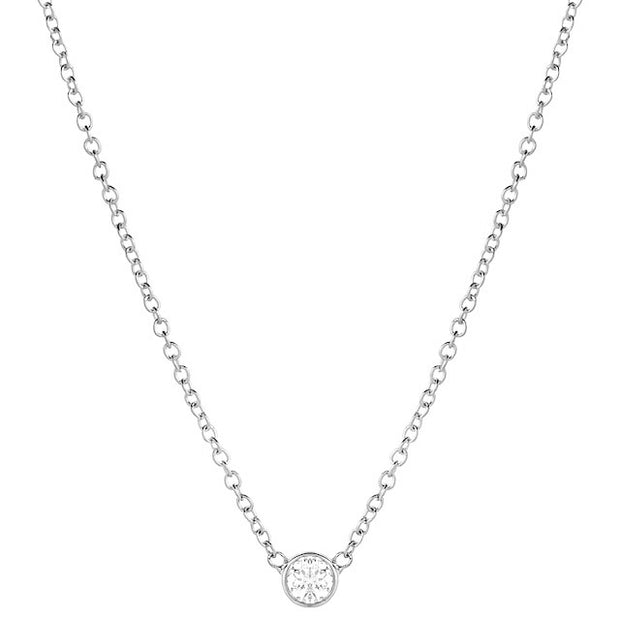 KIKICHIC Solitaire Necklace Sterling Silver, 18k Gold Necklace with tiny cz, simple cz diamond necklace gold, single cz necklace, tiny cz necklace, tiny diamond necklace, Small bezel diamond necklace