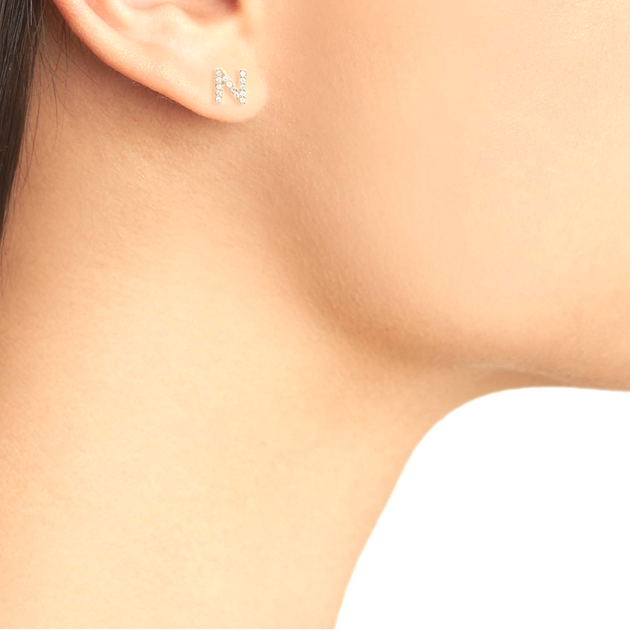 ピアス Square N-dia Round One Touch Earrings #3153 STUD EARRINGS