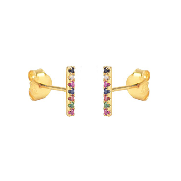 KIKICHIC NYC 14K Gold Enamel Heart Stud Earrings