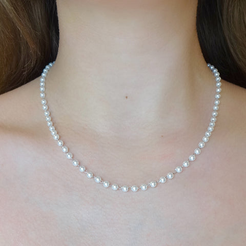 18k Gold Filled Pearl Chain Necklace, Pearl Charms Chain Necklace, Mother of Pearl Chain Linked, Beaded Pearl chain Necklace, Pearl Link Necklace, Classic Pearl Necklace.