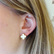 Small Clover Leaf Stud Earrings, Red Clover Stud Earrings, White Clover Shape Earrings, Black Clover Stud Earrings, Van Cleef Clover Stud Earrings, Designer Stud Earrings