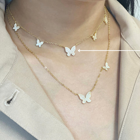 Multiple Chokers KIKICHIC | NYC | CZ Pave Butterflies Multiple Choker Necklace Sterling ...