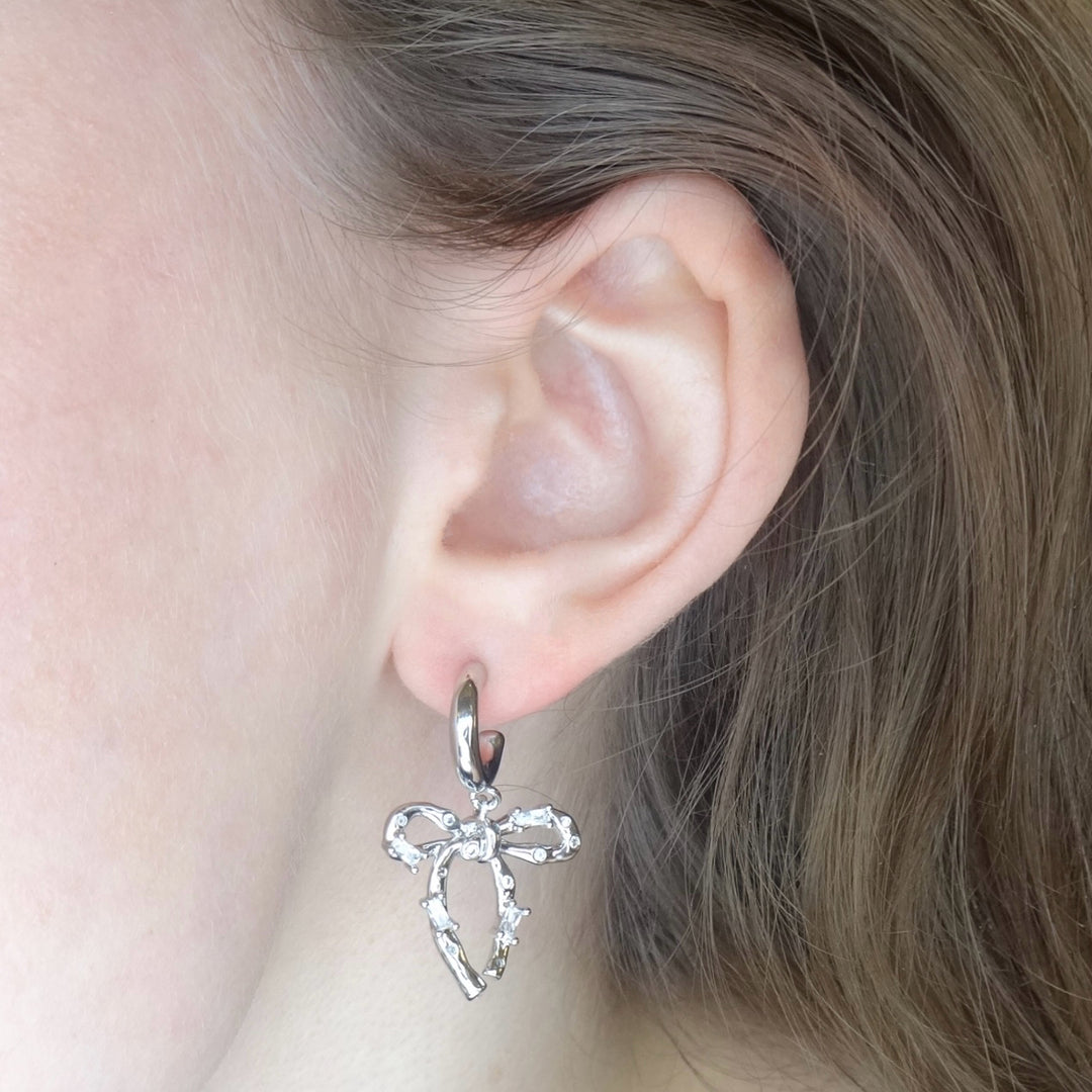 KIKICHIC | NYC | Two-Tone X Hoop Huggie in Sterling Silver