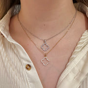 CZ Diamond Clover Necklace
