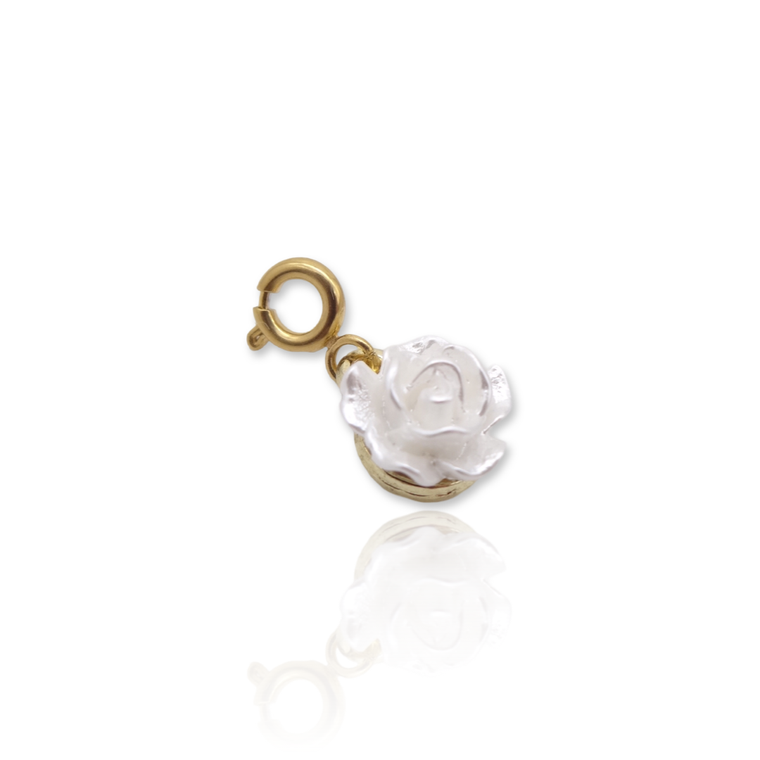 White Rose Flower Charm – KIKICHIC