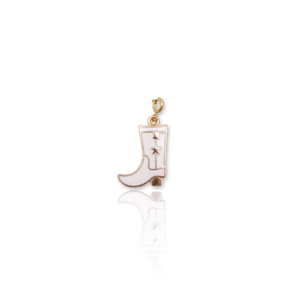 White Cowboy Boot Charm