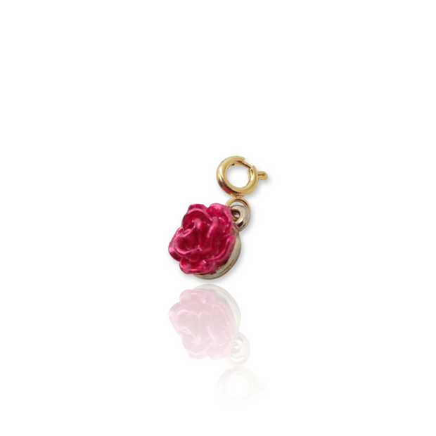 Red Rose Flower Charm