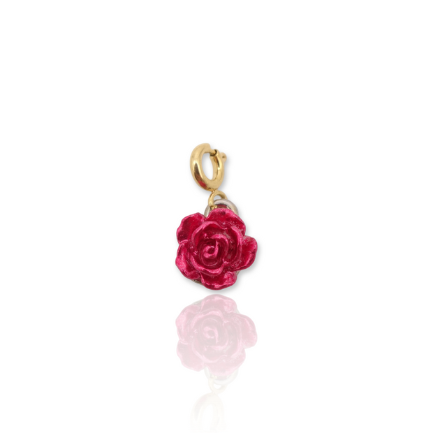 Red Rose Flower Charm