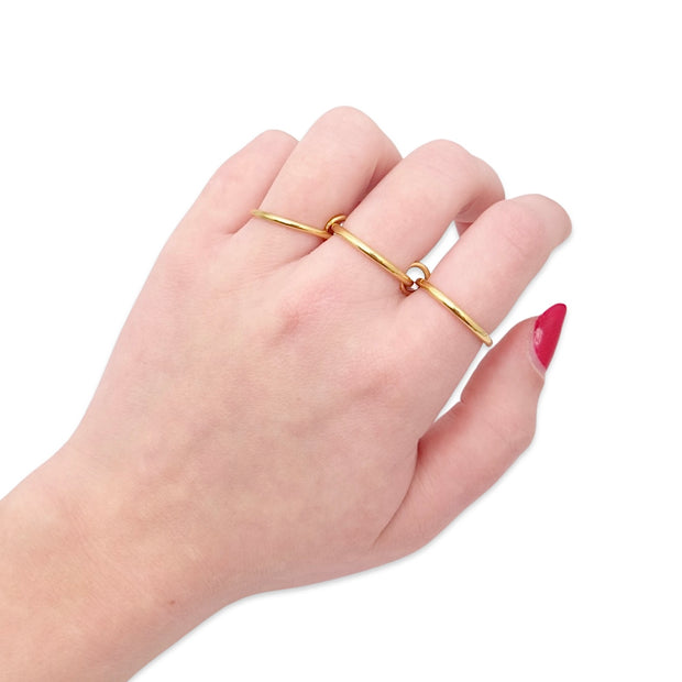 Dainty Multi Link Connected Ring Gold Stainless Steel, Multi Link Connected Ring Gold, Thin Stackable Connected Link Ring Gold, Silver Dainty Connected Ring Gold, Simple Extra Thin Connected Ring Silver, Modern Link Simple Stack Ring, Anti Tarnish Thin Connected Link Gold Rings. Interlocking Rings 14k Gold. Interlocking Rings in Silver.