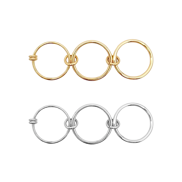 Multi Link Rings KIKICHIC | NYC | Multi Link Connected Ring Stainless Steel Anti Tarnish ...