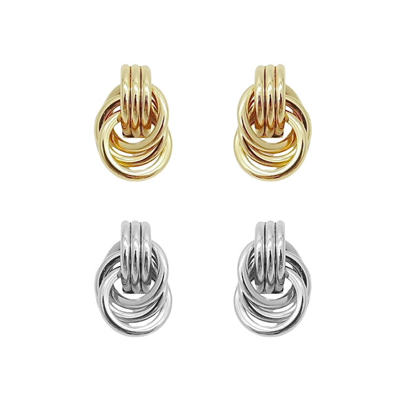 KIKICHIC | NYC | Dangling Triple Knot Stud Earrings in Silver