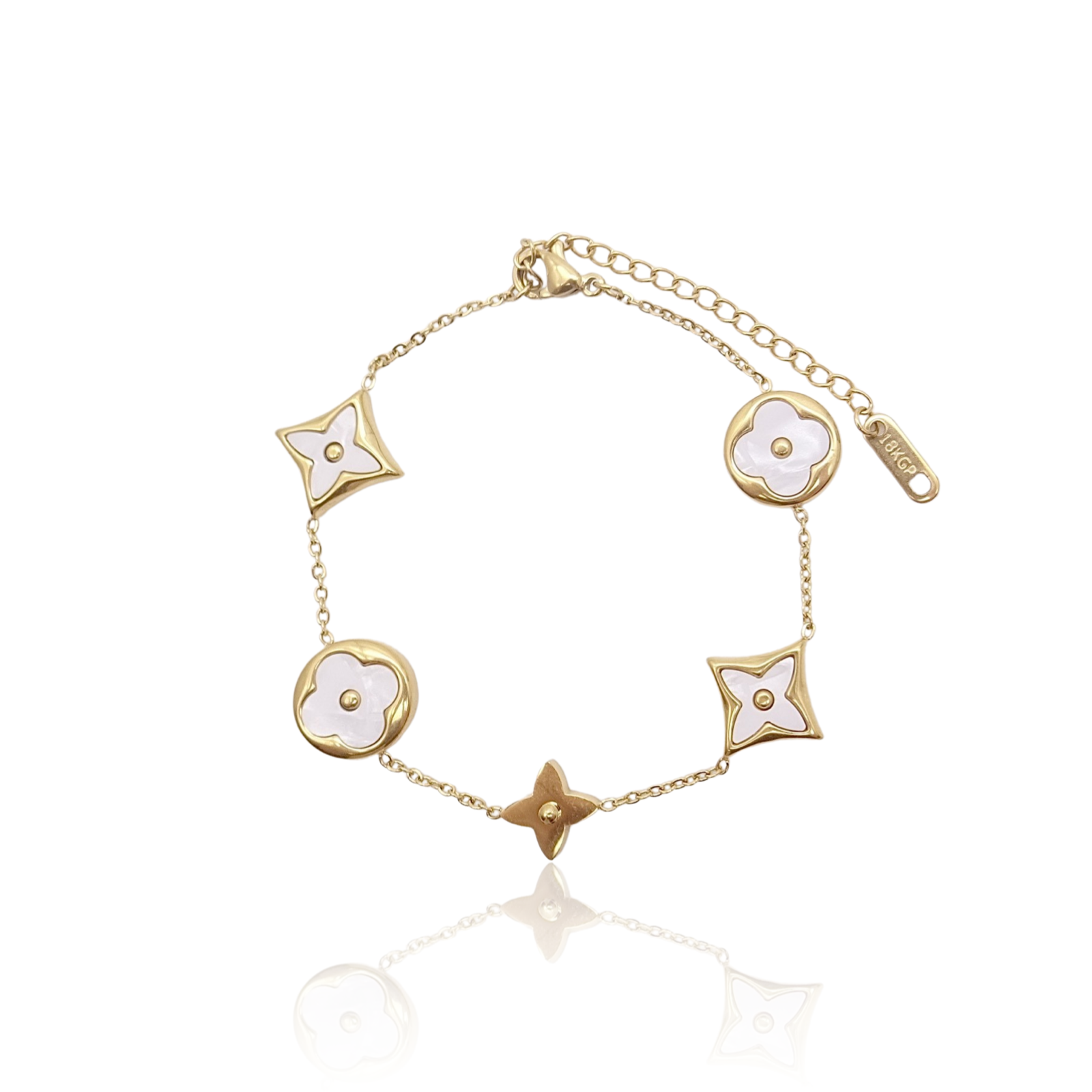 ★ wing bling★ 14k Jera Clover Wish Bracelet 14k Gold Clover Bracelet, Gold Doc Link Chain, Gold Rolo