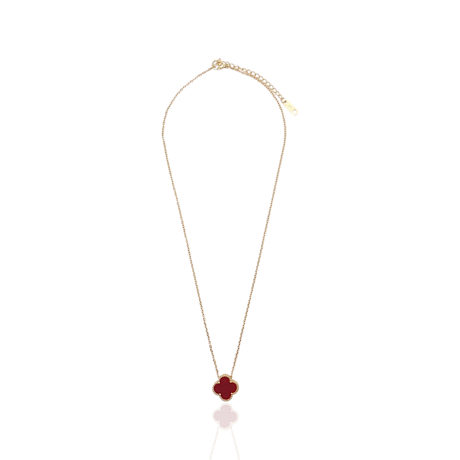 KIKICHIC | Small Clover Leaf Necklace in 14k White, Black, Red