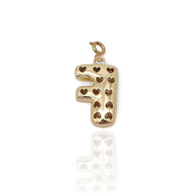 Bubble Initial Letter F Charm