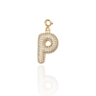 Bubble Initial Letter P Charm