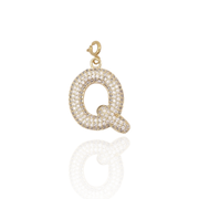 Bubble Initial Letter Q Charm