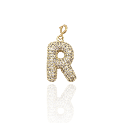 Bubble Initial Letter R Charm