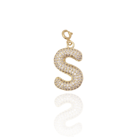 Bubble Initial Letter S Charm