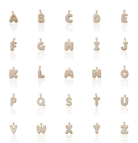 Bubble Initial Letter X Charm