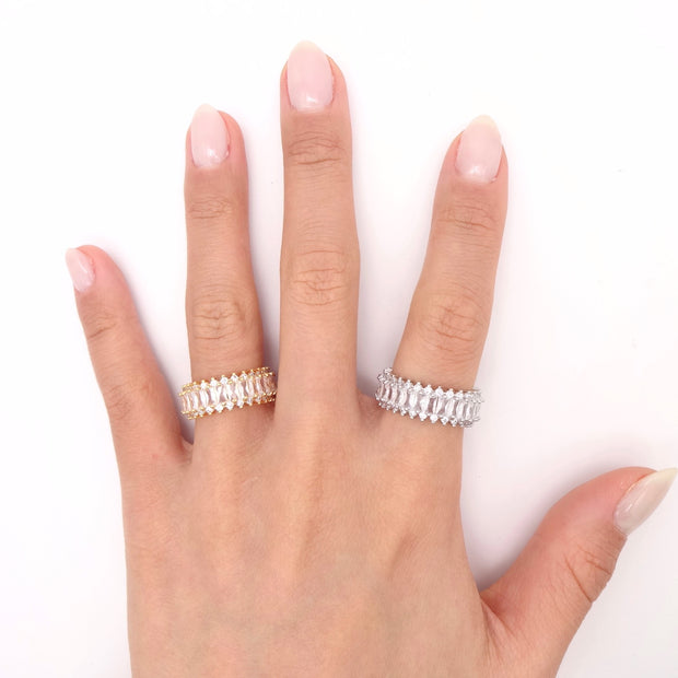 CZ Diamond Baguette Ring