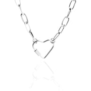 Heart Carabiner Link Chain Necklace