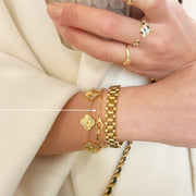 Gold Cuffs Paperclip Chain Link Bracelet
