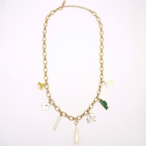 Iconic NYC Charm Necklace in Gold