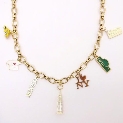 Iconic NYC Charm Necklace in Gold