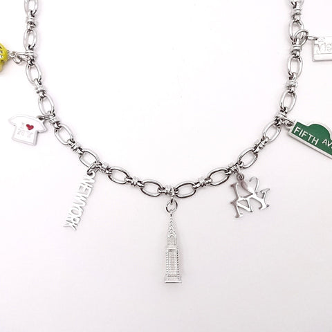 Iconic NYC Charm Necklace in Silver