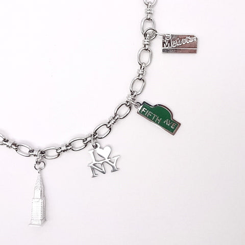 Iconic NYC Charm Necklace in Silver