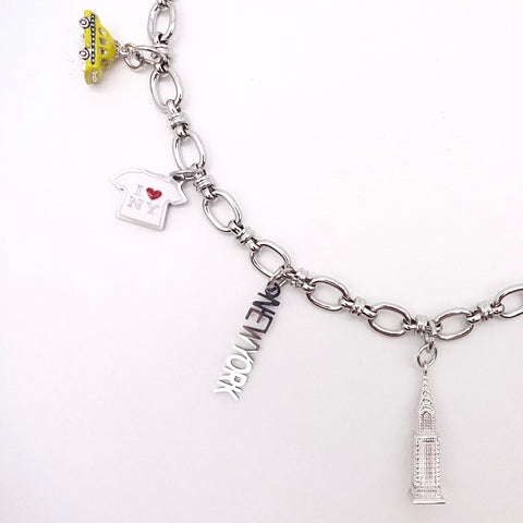 Iconic NYC Charm Necklace in Silver