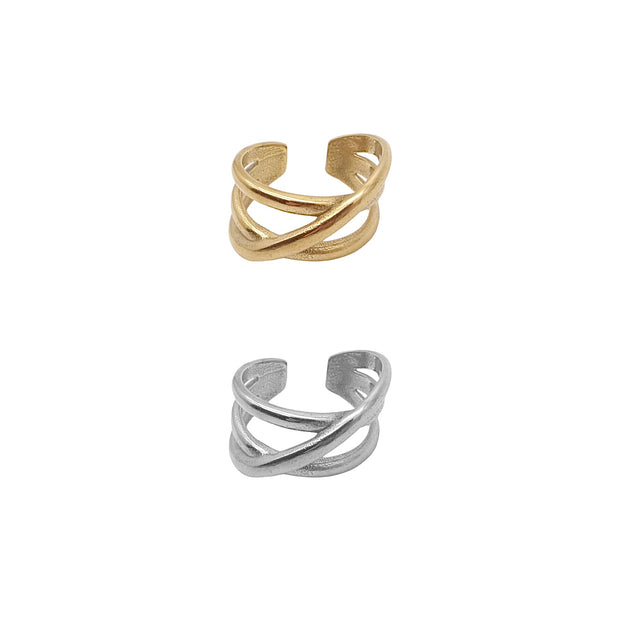 Modern Wire Adjustable Ring. Multiple Strand Band Ring Sterling Silver (925), Wrap Layered Design Open Ring 18k Gold, Multiple Stackable Ring Gold, Wraparound Wide Open Ring Adjustable 18k Gold, Simple Adjustable Open Multi-Layer Statement Ring Silver, Modern Layered Strand Ring Stacks, Solid Sterling Thin Multi Lines Open Rings.
