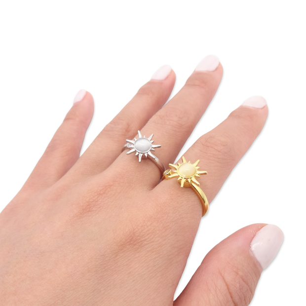 CZ Starburst Fidget Ring Sterling Silver (925), CZ Starburst Fidget Ring in 14k Gold. Dainty Adjustable Fidget Ring 14k Gold, Dainty Adjustable Fidget Ring Sterling Silver. Thin Stackable Stress Relief Ring. Anxiety relief Ring. Sterling Silver Fidget Spin Ring. 14k Gold Fidget Spin Ring. CZ Starburst Open Ring Gold, CZ Starburst Minimalist Open Ring Adjustable 14k Gold and Sterling Silver.