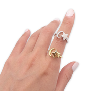 Moon and Star Fidget Ring Sterling Silver (925), Moon and Star Fidget Ring in 14k Gold. Dainty Adjustable Fidget Ring 14k Gold, Dainty Adjustable Fidget Ring Sterling Silver. Thin Stackable Stress Relief Ring. Anxiety relief Ring. Sterling Silver Fidget Spin Ring. 14k Gold Fidget Spin Ring. Moon and Star Open Ring Gold, Crescent Minimalist Open Ring Adjustable 14k Gold and Sterling Silver.