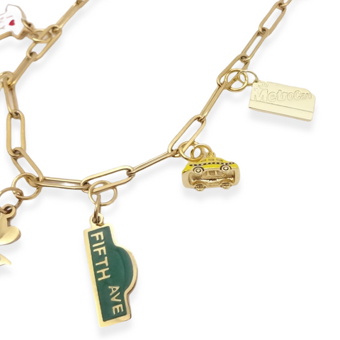 Gold New York Charm Bracelet