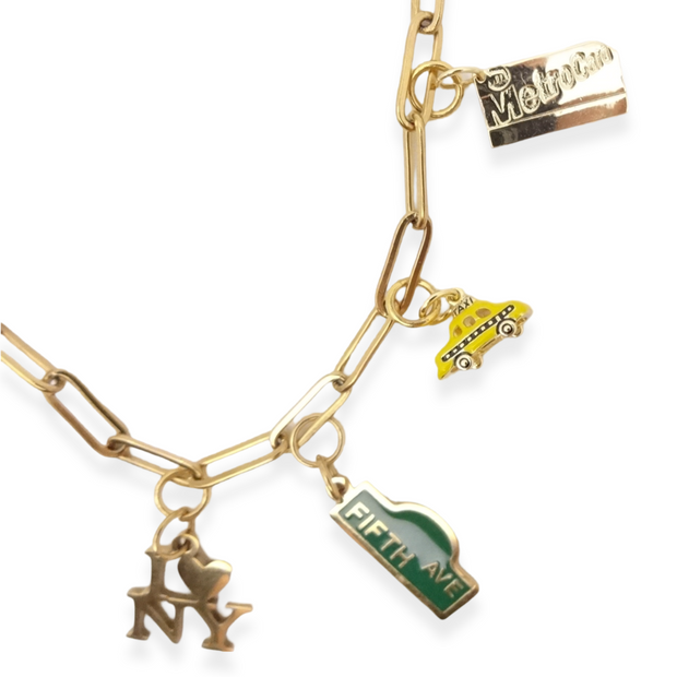 Gold New York Charm Bracelet